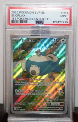 Pokemon Snorlax 051 Black Star Promo Mew-151 ETB PSA 9 - Image 1