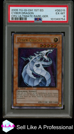 CYBER DRAGON YU-GI-OH! CYBERNETIC REVOLUTION ULTIMATE RARE-GER. 2005 DE015 PSA 6 - Image 1