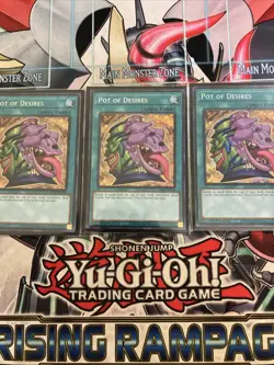 3x Pot Of Desires Secret Rare RA01-EN056 Yugioh Playset - Image 1