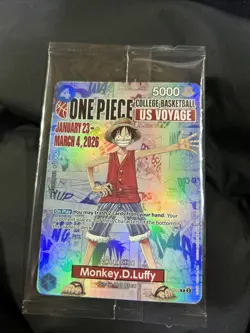 ONE PIECE × NCAA US Voyage Promo Card P-055 - Monkey D. Luffy - FACTORY SEALED - Image 1