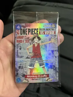 ONE PIECE × NCAA US Voyage Promo Card P-055 - Monkey D. Luffy - FACTORY SEALED - Image 3