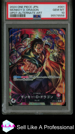 MONKEY D. DRAGON ALT ART ONE PIECE JAP OP07-500 YEARS/ FUTURE 2024 001 PSA 10 - Image 1