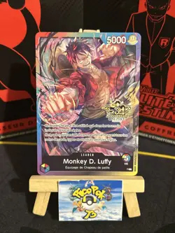 ONE PIECE STAMPEE 3RD ANNIVERSARY PROMO Monkey D. Luffy P LEADER L EN NM FR - Image 1