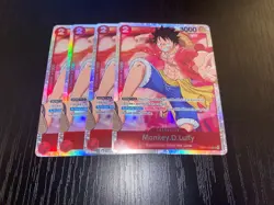 4x Monkey.D.Luffy OP01-024 SR NM Playset One Piece TCG - Image 1