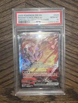 Pokemon TCG Team Rockets Moltres EX Destined Rivals Card 229/182 Gem MT PSA 10 - Image 1