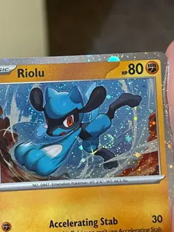 POKEMON RIOLU 076/132 COMMON COSMOS HOLOFOIL WITH SWIRL MEGA EVOLUTION NM CARD - Image 3