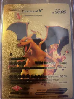 Pokemon Charizard V Evolution 508HP Gold Foil Fan Art Card SMP 26-43 V2 - Image 3