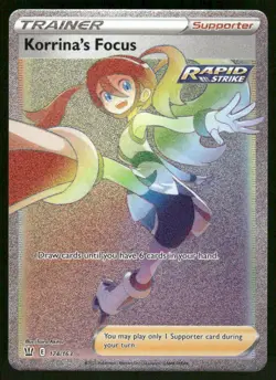 Pokemon Cards Korrina's Focus 174/163 Battle Styles Rare Rainbow NM - Image 1