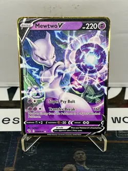 Mewtwo V Gold Foil Fan Art Textured Collector Pokemon Card 030/078 Psy Bolt - Image 1