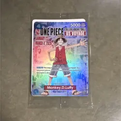 Bandai Namco One Piece CCG Monkey D. Luffy US Voyage Promo Holo ST13-001 Card - Image 1