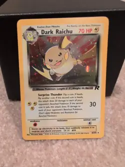 Dark Raichu - 83/82 - Pokemon Team Rocket Unlimited Holo Rare Card WOTC NM - Image 1