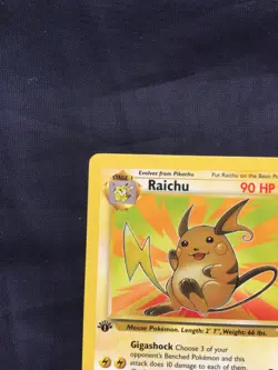 Pokemon Cards: Fossil 1st Edition Rare: Raichu 29/62 - Image 2