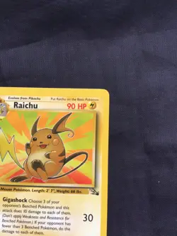 Pokemon Cards: Fossil 1st Edition Rare: Raichu 29/62 - Image 3