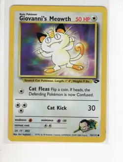GIOVANNI'S MEOWTH GYM CHALLENGE SET POKEMON CARD 74/132 LP - Image 1