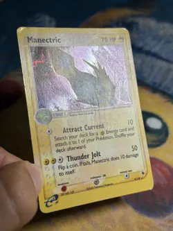 Manectric 9/109 Ex Ruby and Sapphire Holo Rare Pokemon Card E Series DMG On Back - Image 4