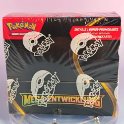 POKEMON MEGA ENTWICKLUNG 2025 GERMAN SEALED DISPLAY STAMPED PROMO CARD INCL - Image 1