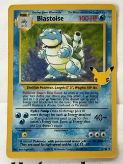 Pokemon Celebrations Classic Collection Blastoise Holo Card 2/102 - Image 2