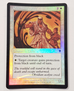 MTG Obsidian Acolyte Invasion FOIL Magic The Gathering Card 2000 - Image 1
