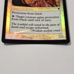 MTG Obsidian Acolyte Invasion FOIL Magic The Gathering Card 2000 - Image 3