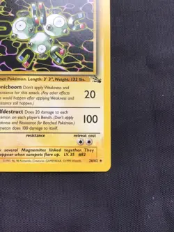 Pokemon Cards: Fossil 1st Edition Rare: Magneton 26/62 - Image 4