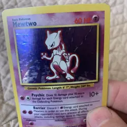 Pokemon Base Set Mewtwo Holo Rare Card 10/102 Lv 33 vintage - Image 3