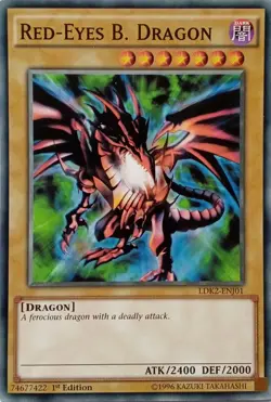 LDK2-ENJ01 RED-EYES B. DRAGON COMMON 1ST EDITION YuGiOh CARD - Image 1