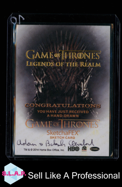 SKETCHAFEX SKETCH CARD GAME OF THRONES LEGENDS OF THE REALM SIGNED 2014 EN - Image 2