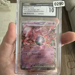 2025 Pokemon Team Rocket's Mewtwo Ex Black Star Promo Card CGC 10 - Image 1