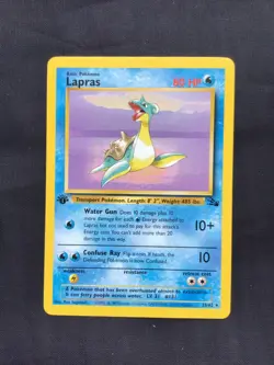 Pokemon Cards: Fossil 1st Edition Rare: Lapras 25/62 - Image 1
