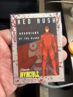 SDCC 2025 Invincible RED RUSH Blood Splatter Promo Card LIMITED To 100 RARE! NM+ - Image 3