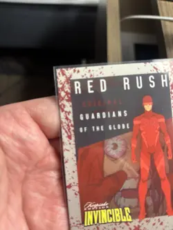 SDCC 2025 Invincible RED RUSH Blood Splatter Promo Card LIMITED To 100 RARE! NM+ - Image 4