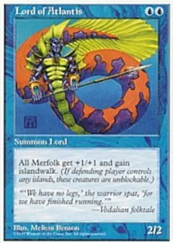 Moderatly Played, English - 1 x MTG Lord of Atlantis Fifth Edition - Image 1