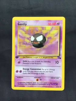 Pokemon Cards: Fossil 1st Edition Uncommon: Gastly 33/62 - Image 1