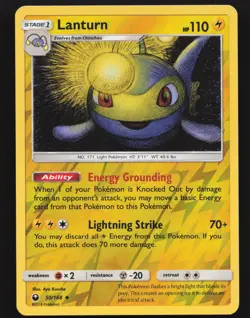 Lanturn 50/168 Reverse Holo Pokemon SM - Celestial Storm Near Mint or Better - Image 1