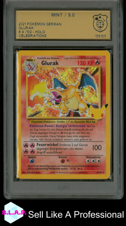 GLURAK POKEMON 4/102 2021 CELEBRATIONS HOLO GERMAN GSG 9 - Image 1