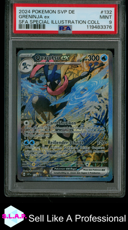 GRENINJA EX SFA SPECI4L ILL COLL POKEMON GER SVP SV BLCK STR PRM 2024 132 PSA 9 - Image 1