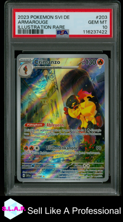 ARMAROUGE ILLUSTRATION RARE POKEMON GER SVI DE-SCARLET & VIOLET 2023 203 PSA 10 - Image 1