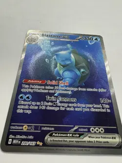 Pokemon Scarlet & Violet 151 TCG Blastoise EX 200/165 Sir Special Illustration - Image 3