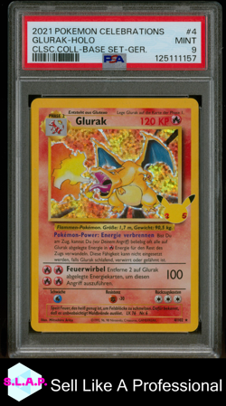 GLURAK-HOLO CLSC.COLL-BASE SET-GER. POKEMON CELEBRATIONS 2021 4 PSA 9 - Image 1