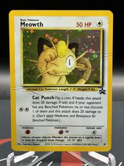 2000 Pokemon Meowth Holo Game Boy Black Star Promo #10 HP - Image 1