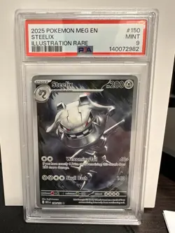 2025 POKEMON MEG EN-MEGA EVOLUTION ILLUSTRATION RARE #150 STEELIX PSA 9 - Image 1