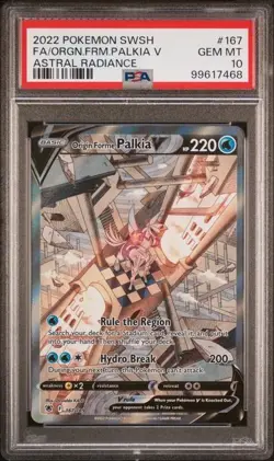 2022 Pokemon Astral Radiance Origin Forme Palkia V 167/189 PSA 10 Gem Mint - Image 1