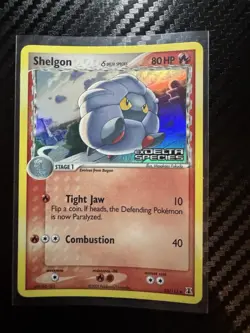 Pokemon TCG Shelgon EX Delta Species 53/113 Reverse Holo Stamp Vintage Card 2005 - Image 1