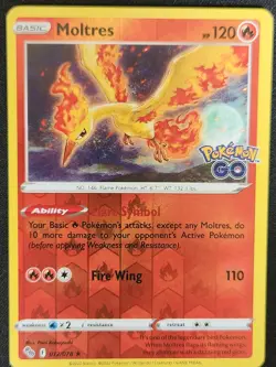 Moltres 012/078 Pokemon GO Stamped Reverse Holo Rare Legendary Pokemon 2022 NM - Image 1