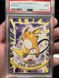 1999 TOPPS POKEMON TV #26 RAICHU PSA 9 - Image 1