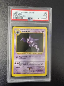 1999 Pokemon Game Haunter #29 Shadowless PSA 9 - Image 1