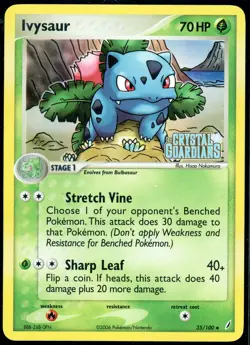 Ivysaur - 35/100 Pokemon Crystal Guardians - Reverse Holo / Stamped - MP - Image 1
