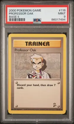 2000 Wizards Of The Coast Pokemon Base Set II #116 Professor Oak PSA 9 Mint - Image 1