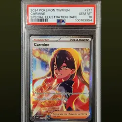 2024 POKEMON TWM EN-TWILIGHT MASQUERADE 217 CARMINE SPECIAL ILLUSTRATION PSA 10 - Image 1