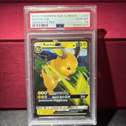 Pokemon Sun & Moon Hidden Fates Shiny Vault 20 Raichu GX PSA 10 GEM MINT - Image 1